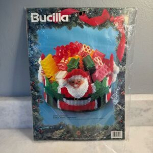 Bucilla Santa Candy Dish yarn art craft kit new never opened
